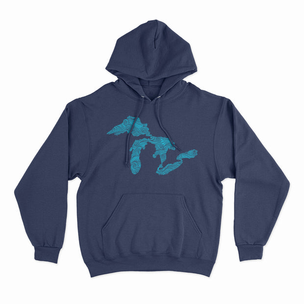 Swirling Lakes - Unisex Hooded Sweatshirt