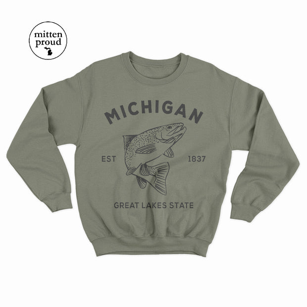 Michigan Trout - Unisex Crewneck Sweatshirt