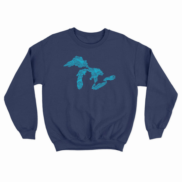 Swirling Lakes - Unisex Crewneck Sweatshirt